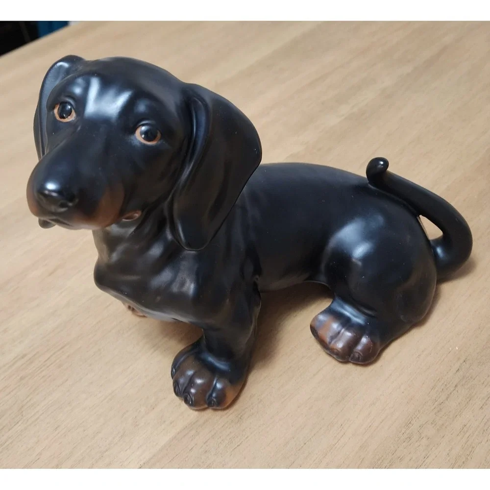 Vintage Dachshund Weiner Dog Ceramic Figurine Stamped Japan 11